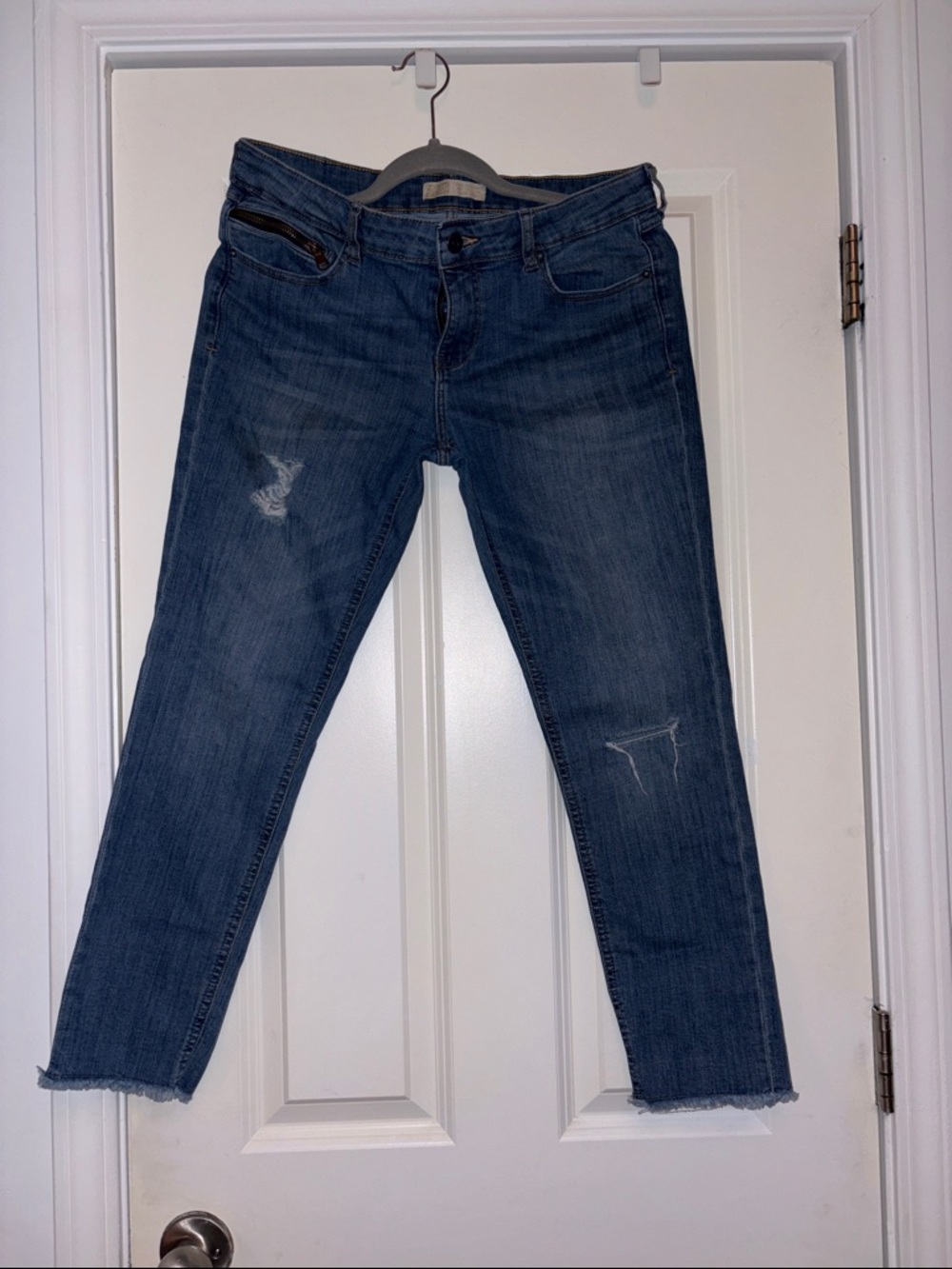 Zara Blue Women’s Distressed Jeans - Classic Slim Fit